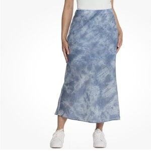 Madewell Cloud Midi Skirt Blue Tie-Dye Print Pull-On Size 6 NWT